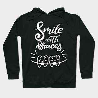 Smile with braces (white) Hoodie